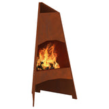 Vidaxl vuurkorf bruin 50 x 50 x 95 cm cortenstaal
