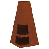 Vidaxl vuurkorf bruin 50 x 50 x 100 cm staal