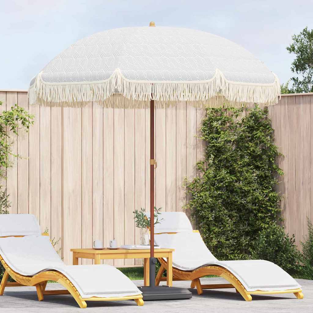 Vidaxl strandparasol grijs en wit 205 x 205 x 210 cm