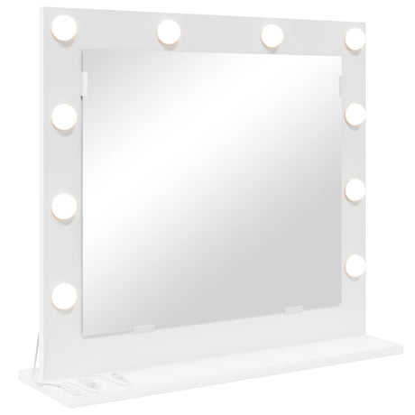 Vidaxl schmink spiegel wit 60 x 55 x 18 cm glas en hout met kunststof