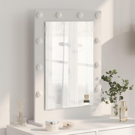 Vidaxl schmink spiegel wit 70 x 50 x 18 cm glas en hout met kunststof
