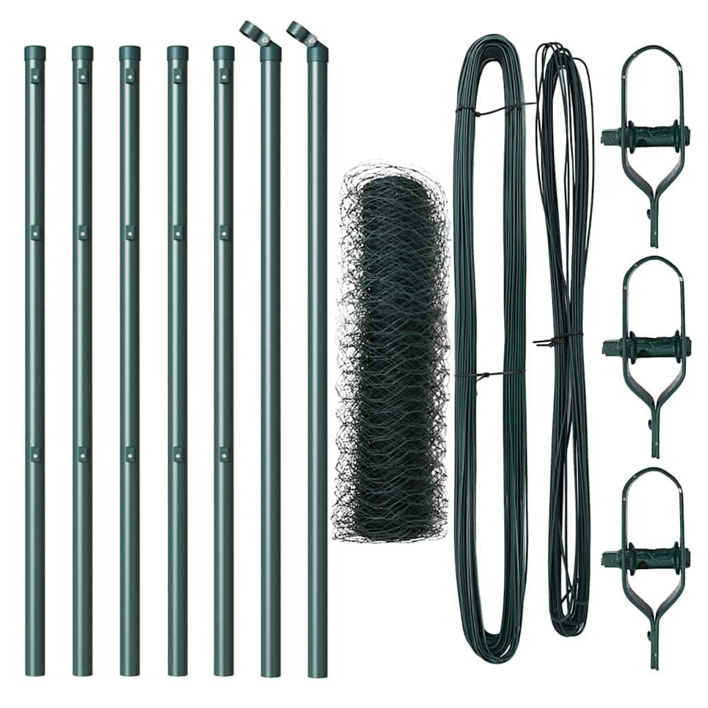 Vidaxl afrasteringspaal groen 10 x 0,4 m (36 mm gaas) staal en pvc
