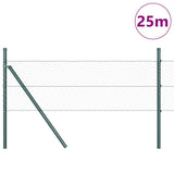 Vidaxl afrasteringspaal groen 25 x 0,8 m (25 mm gaas) staal en pvc