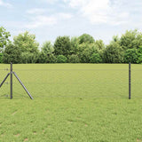 Vidaxl afrasteringspaal grijs 25 x 0,8 m (50 mm gaas) staal en pvc