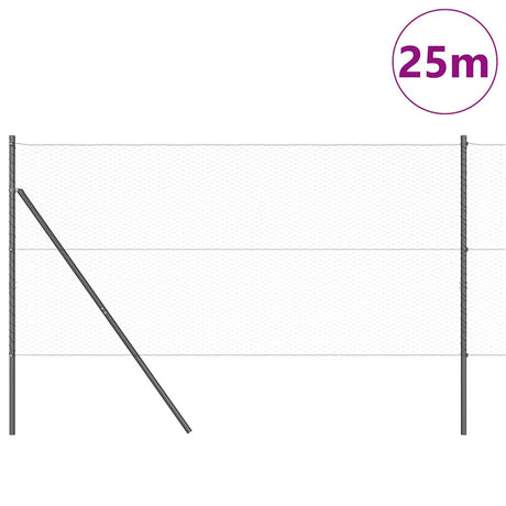 Vidaxl afrasteringspaal grijs 25 x 1,2 m (25 mm gaas) staal