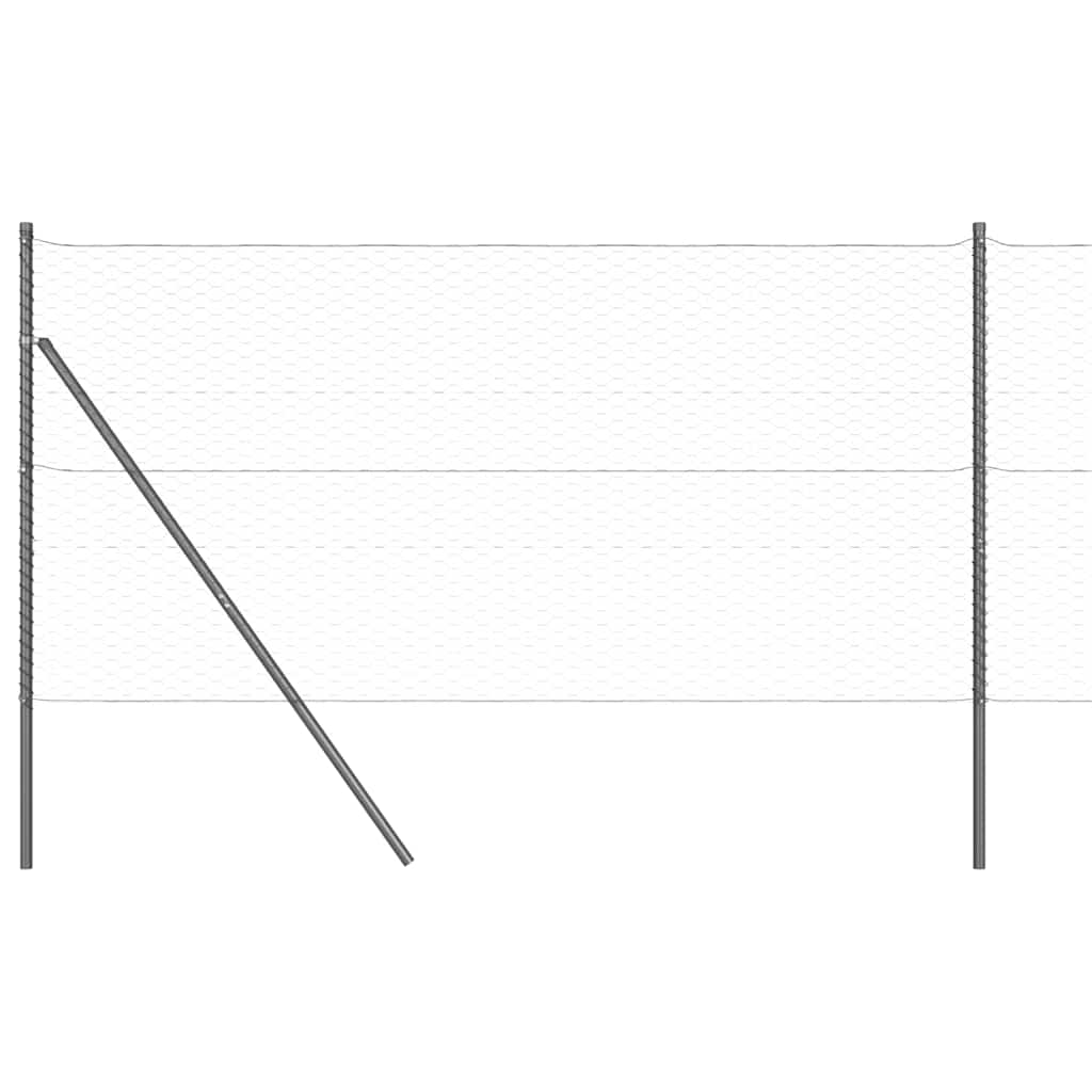 Vidaxl afrasteringspaal grijs 25 x 1,4 m (36 mm gaas) staal en pvc