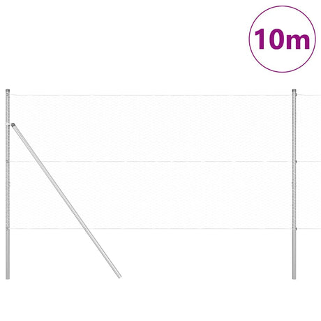 Vidaxl afrasteringspaal zilver 10 x 1,2 m (25 mm gaas) staal