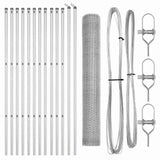 Vidaxl afrasteringspaal zilver 25 x 1,4 m (25 mm gaas) staal