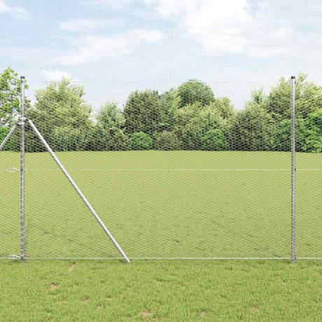 Vidaxl afrasteringspaal zilver 25 x 1,6 m (25 mm gaas) staal