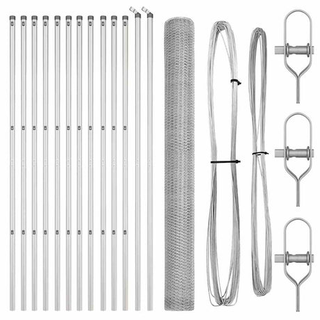 Vidaxl afrasteringspaal zilver 25 x 1,6 m (25 mm gaas) staal