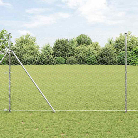 Vidaxl afrasteringspaal zilver 25 x 1,6 m (50 mm gaas) staal