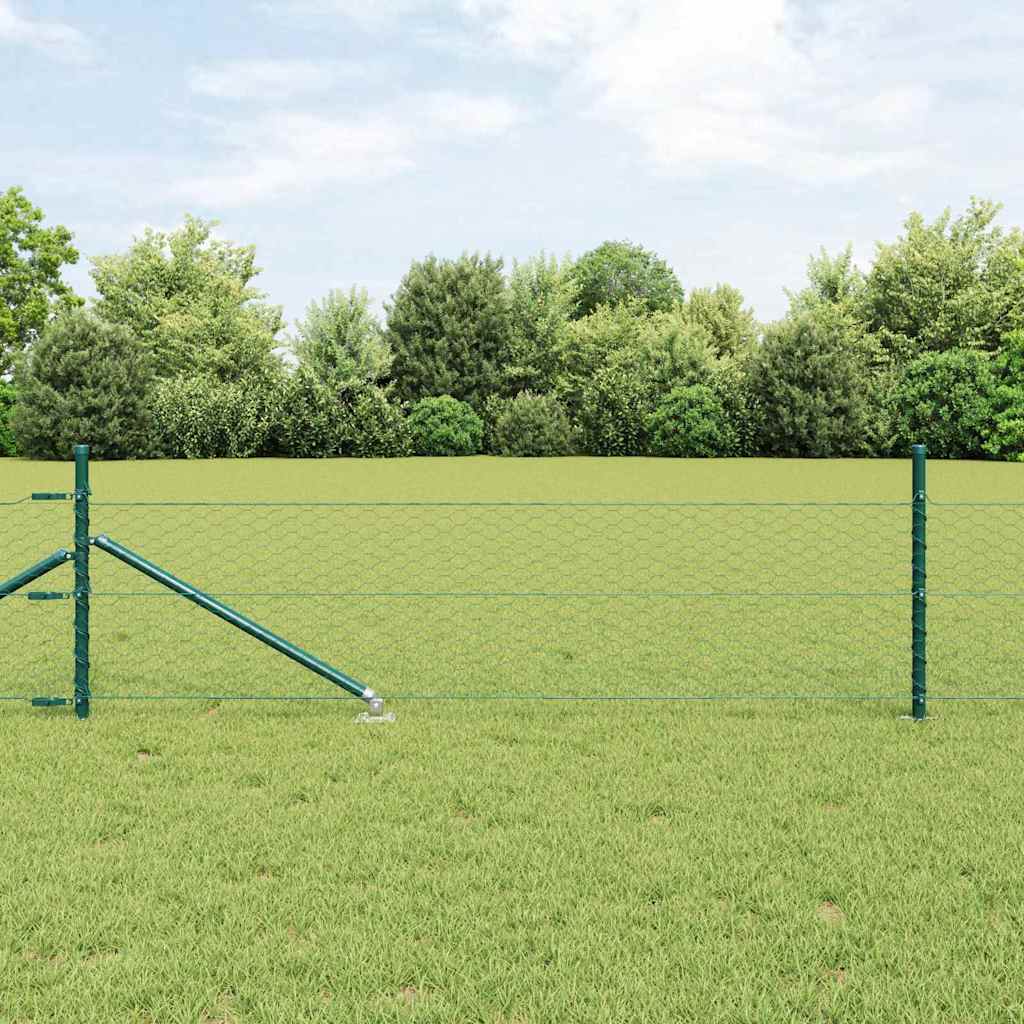 Vidaxl afrasteringspaal groen 10 x 0,4 m (36 mm gaas) staal en pvc