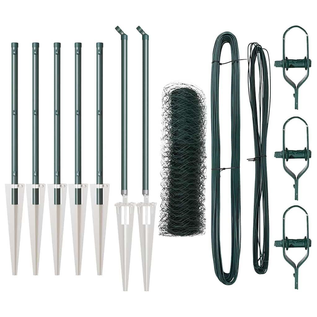 Vidaxl afrasteringspaal groen 10 x 0,4 m (36 mm gaas) staal en pvc