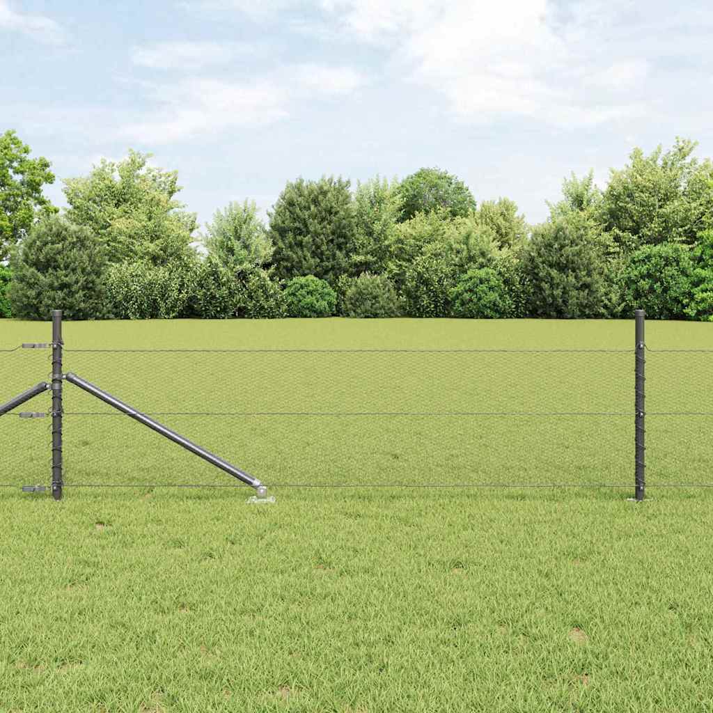 Vidaxl afrasteringspaal grijs 10 x 0,5 m (13 mm gaas) staal en pvc