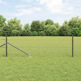 Vidaxl afrasteringspaal grijs 10 x 0,8 m (25 mm gaas) staal en pvc