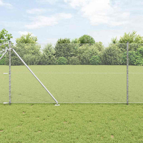 Vidaxl afrasteringspaal zilver 10 x 1,2 m (13 mm gaas) staal