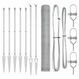 Vidaxl afrasteringspaal zilver 10 x 1,4 m (25 mm gaas) staal