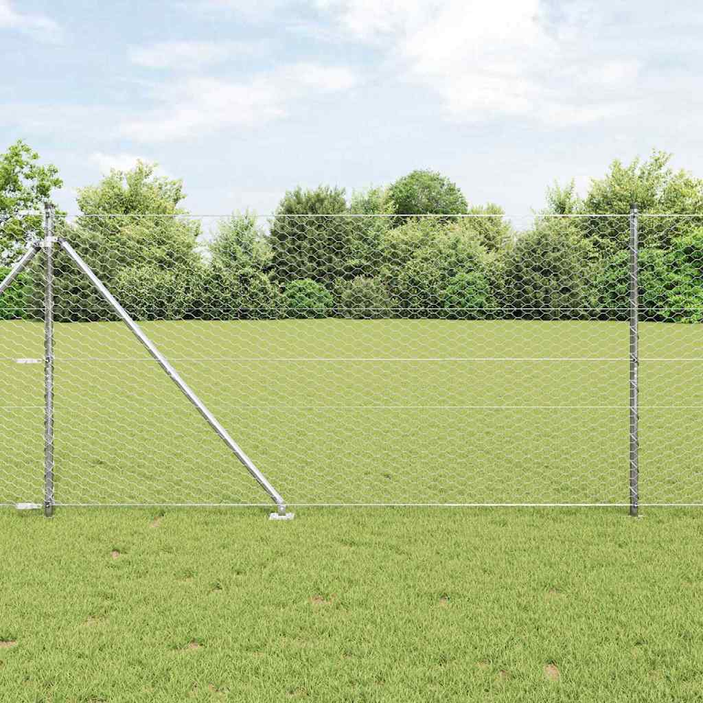 Vidaxl afrasteringspaal zilver 10 x 1,4 m (36 mm gaas) staal