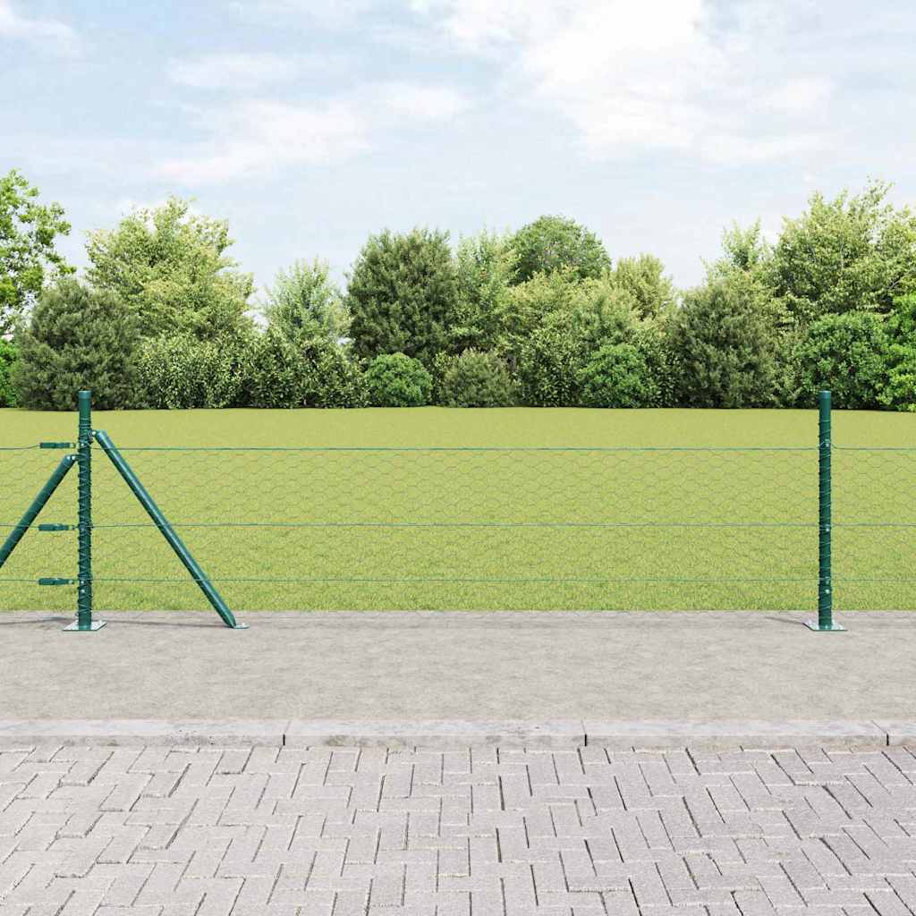 Vidaxl afrasteringspaal groen 10 x 0,4 m (36 mm gaas) staal en pvc
