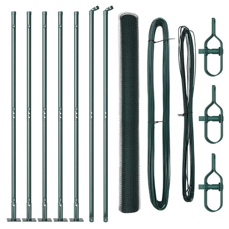 Vidaxl afrasteringspaal groen 10 x 1,6 m (13 mm gaas) staal en pvc
