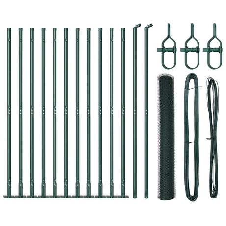 Vidaxl afrasteringspaal groen 25 x 1,2 m (13 mm gaas) staal