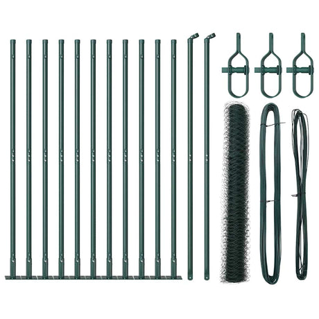 Vidaxl afrasteringspaal groen 25 x 1,2 m (36 mm gaas) staal