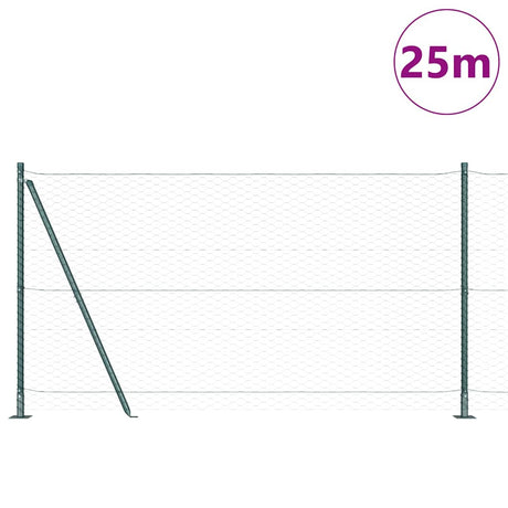 Vidaxl afrasteringspaal groen 25 x 1,2 m (36 mm gaas) staal