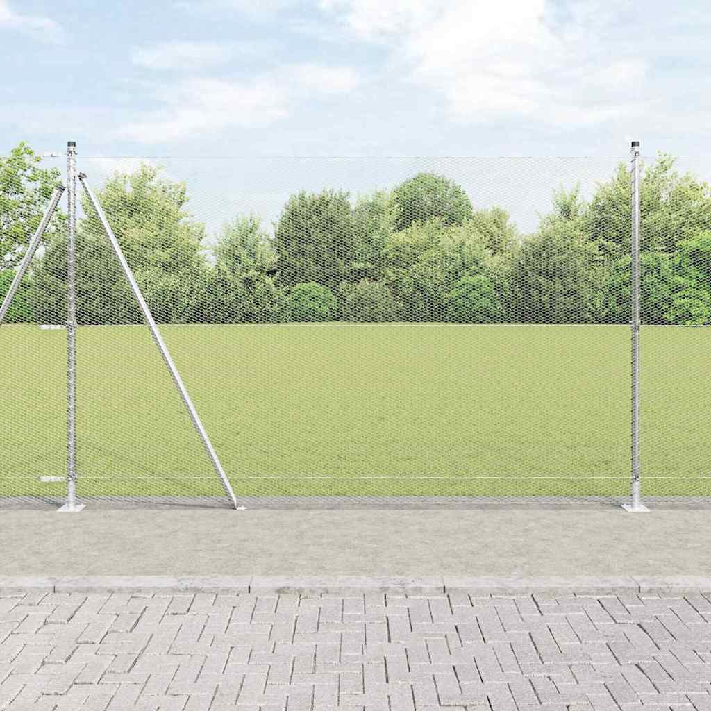 Vidaxl afrasteringspaal zilver 10 x 1,4 m (13 mm gaas) staal
