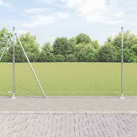 Vidaxl afrasteringspaal zilver 10 x 1,5 m (25 mm gaas) staal