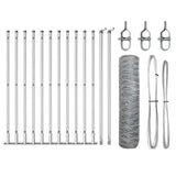 Vidaxl afrasteringspaal zilver 25 x 0,5 m (50 mm gaas) staal