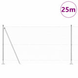 Vidaxl afrasteringspaal zilver 25 x 1,2 m (36 mm gaas) staal