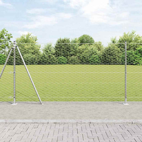 Vidaxl afrasteringspaal zilver 25 x 1,2 m (50 mm gaas) staal