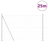 Vidaxl afrasteringspaal zilver 25 x 1,4 m (50 mm gaas) staal