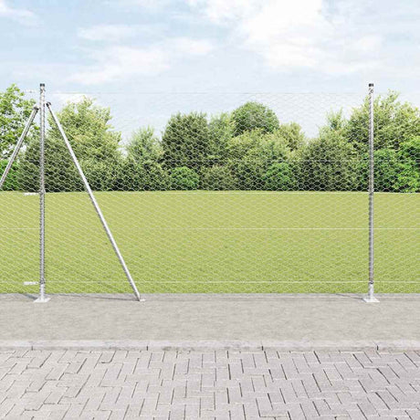 Vidaxl afrasteringspaal zilver 25 x 1,5 m (36 mm gaas) staal