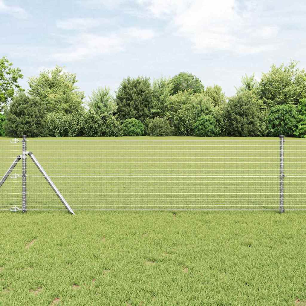 Vidaxl afrasteringspaal zilver 10 x 0,4 m (19 x 19 mm gaas) staal