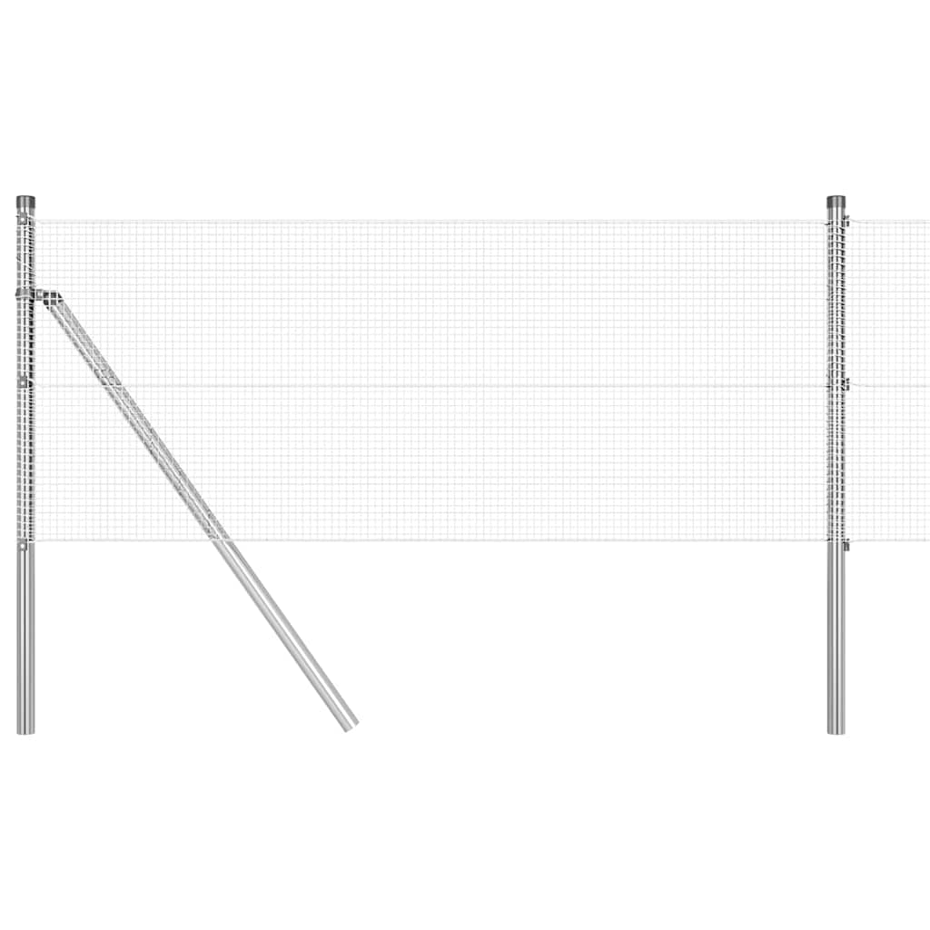 Vidaxl afrasteringspaal zilver 25 x 0,4 m (12 x 12 mm gaas) staal
