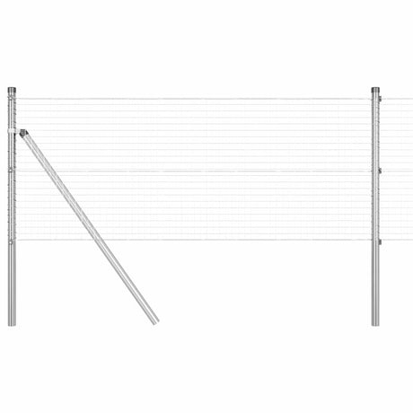 Vidaxl afrasteringspaal zilver 25 x 0,8 m (25 x 25 mm gaas) staal