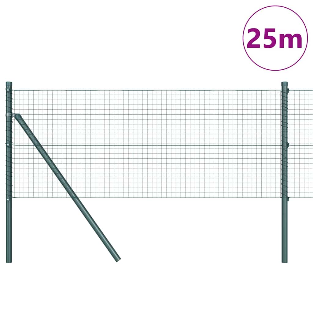 Vidaxl afrasteringspaal groen 25 x 0,8 m (25 x 25 mm gaas)