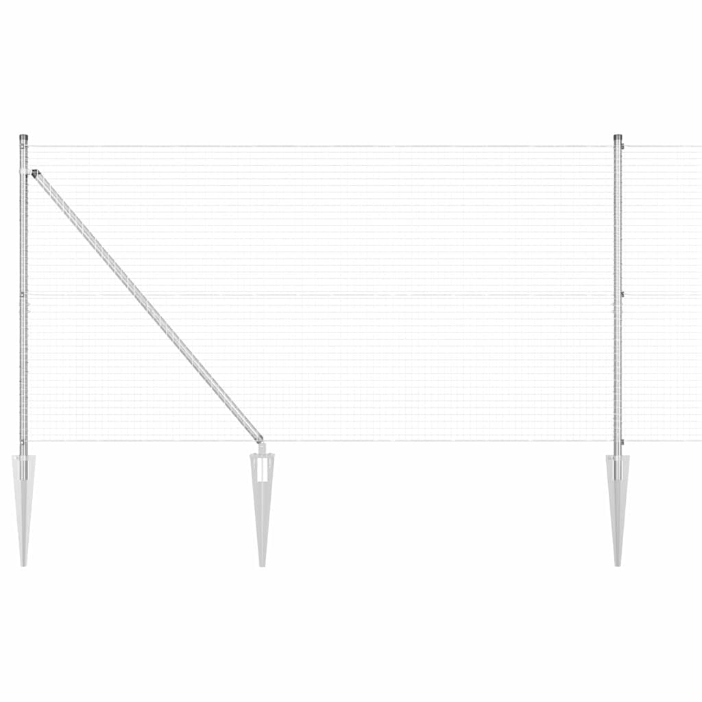 Vidaxl afrasteringspaal zilver 10 x 0,8 m (25 x 25 mm gaas) staal