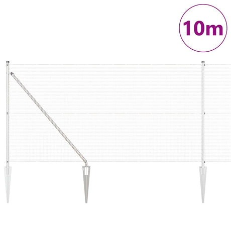 Vidaxl afrasteringspaal zilver 10 x 1 m (16 x 16 mm gaas) staal