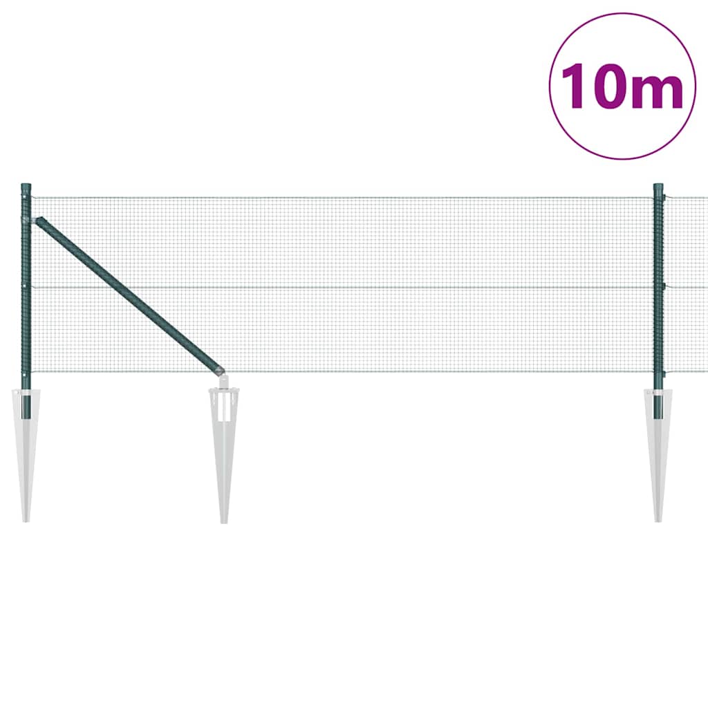 Vidaxl afrasteringspaal groen 10 x 0,8 m (12 x 12 mm gaas)