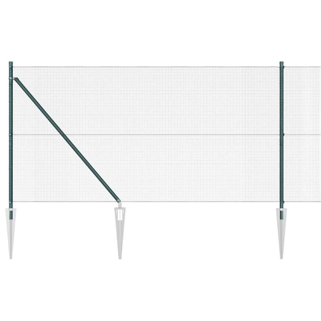 Vidaxl afrasteringspaal groen 10 x 1 m (12 x 12 mm gaas) staal