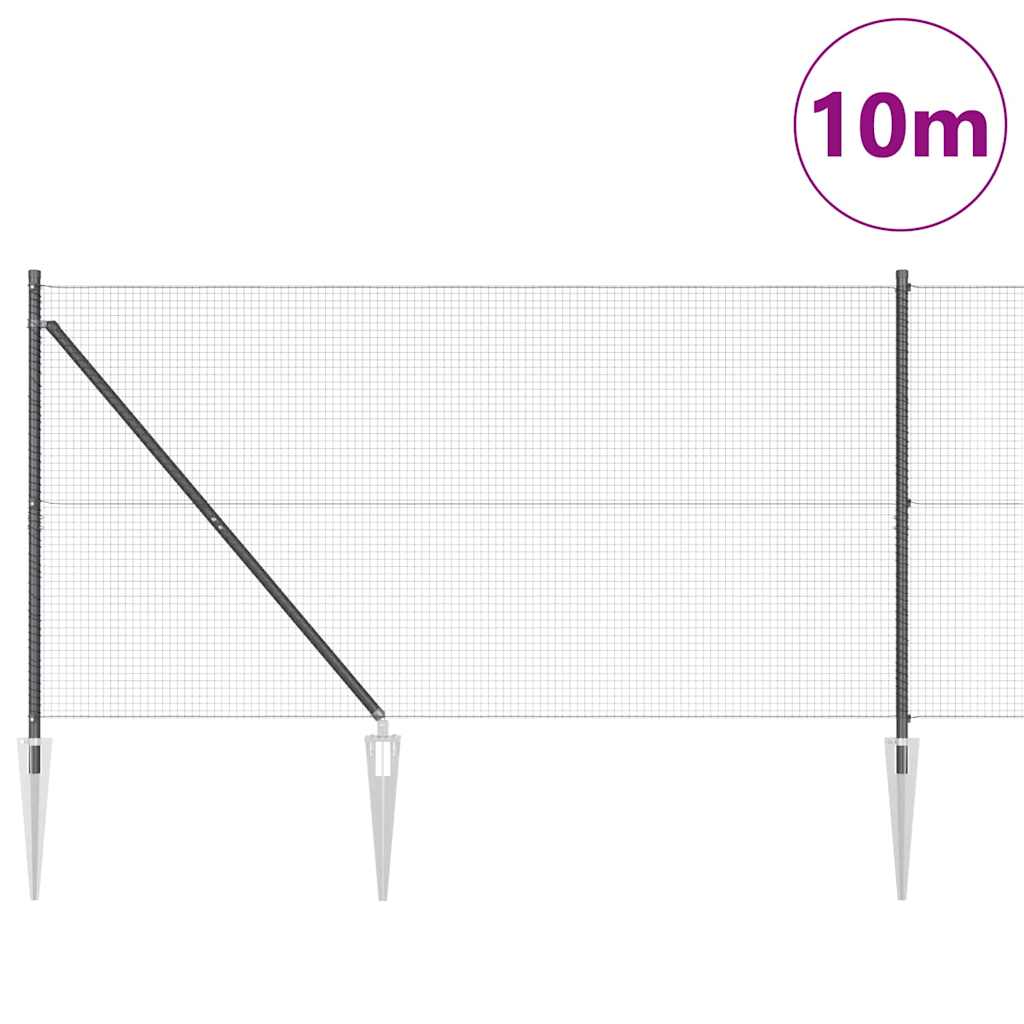 Vidaxl afrasteringspaal grijs 10 x 1,2 m (19 x 19 mm gaas)