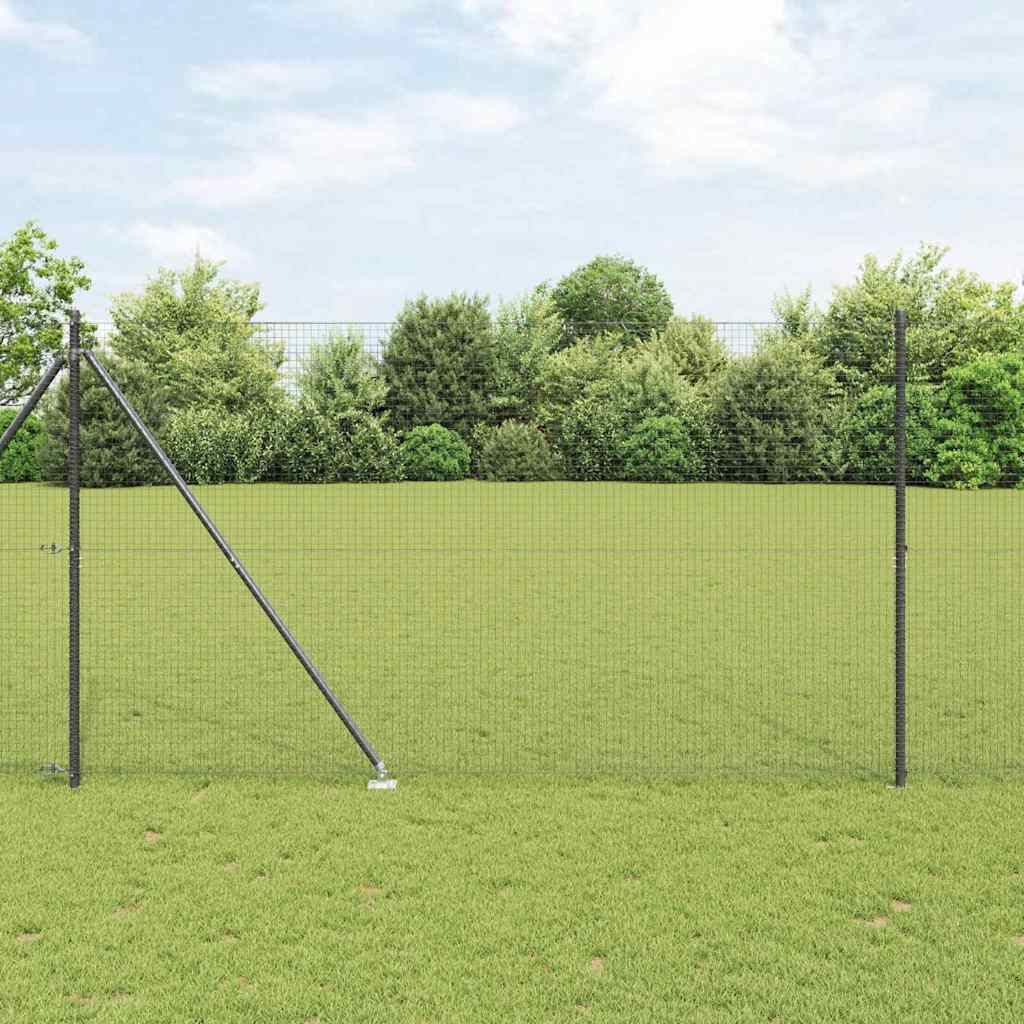 Vidaxl afrasteringspaal grijs 10 x 1,5 m (25 x 25 mm gaas) staal