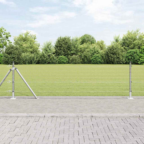 Vidaxl afrasteringspaal zilver 10 x 0,4 m (25 x 25 mm gaas) staal