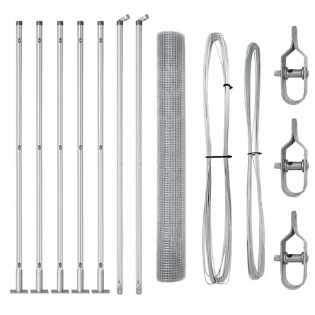 Vidaxl afrasteringspaal zilver 10 x 1,2 m (16 x 16 mm gaas) staal