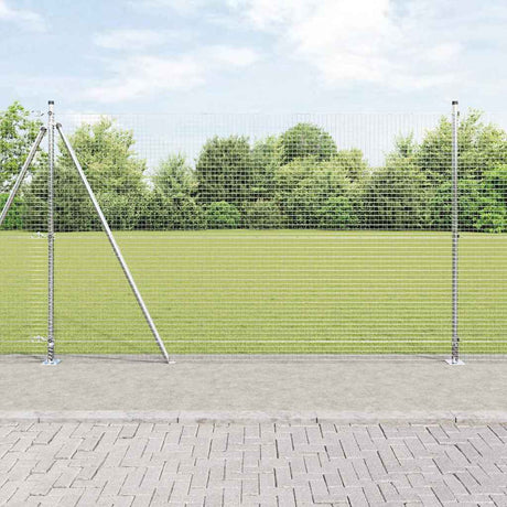 Vidaxl afrasteringspaal zilver 10 x 1,4 m (25 x 25 mm gaas) staal