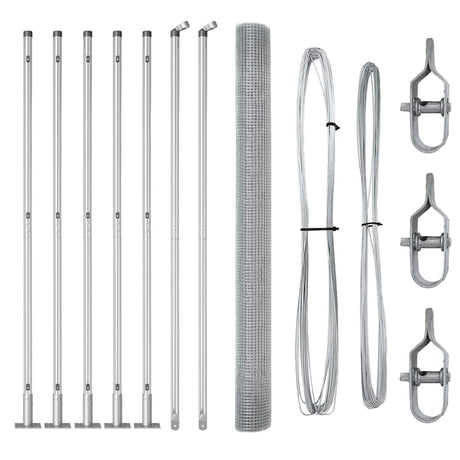 Vidaxl afrasteringspaal zilver 10 x 1,4 m (25 x 25 mm gaas) staal