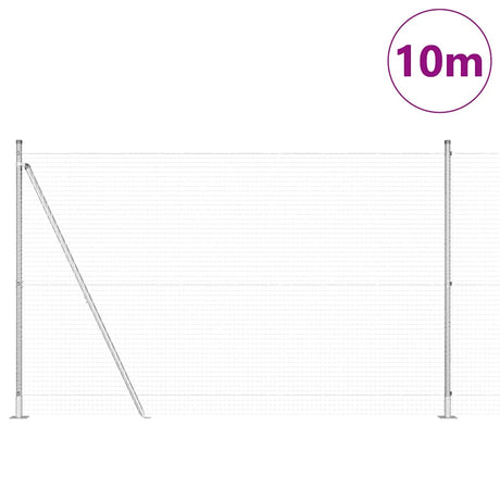 Vidaxl afrasteringspaal zilver 10 x 1,5 m (25 x 25 mm gaas) staal