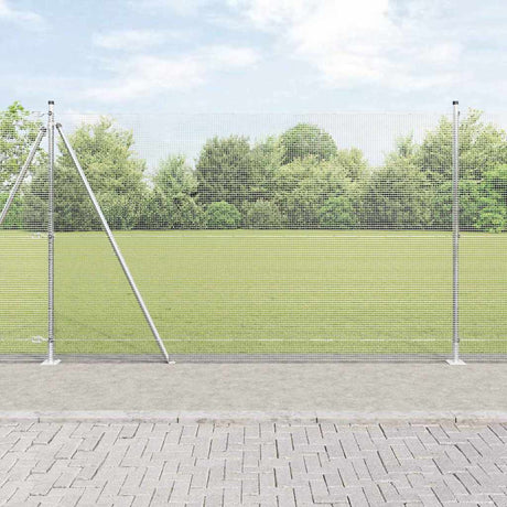 Vidaxl afrasteringspaal zilver 10 x 1,6 m (12 x 12 mm gaas) staal